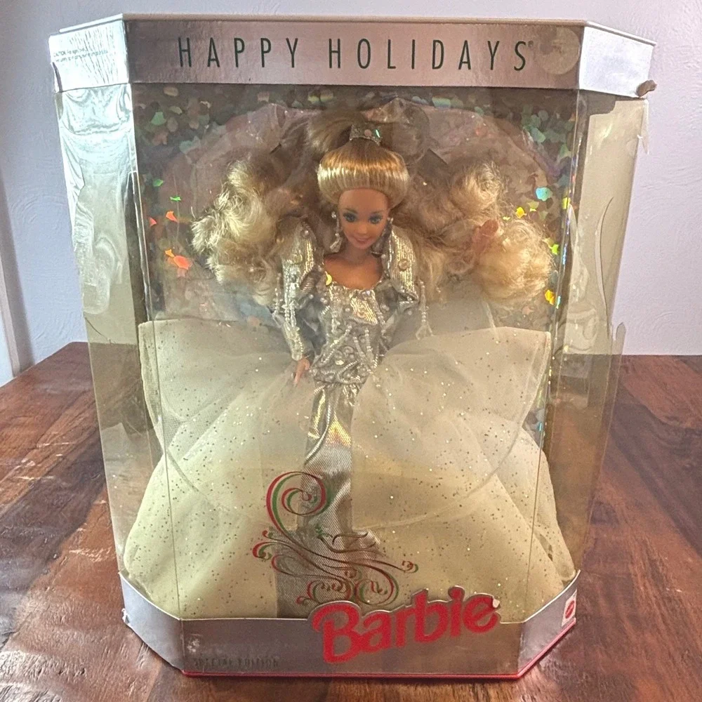 Mattel 1992 Happy Holidays Barbie Special Edition Silver Gown Vintage Doll 1429